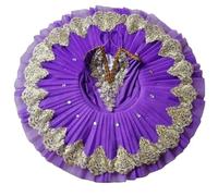 Kuteng Professional Ballet Tutu Girls Dance Clothing Pancake Tutu Ballet Costumes Leotards Ballet Dress,Purple,170CM