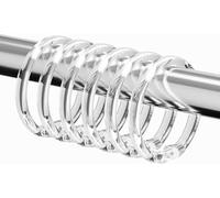 Kutesna 12 PCS Clear Plastic Shower Curtain Rings, Easy Snap Closure Shower Curtain Hooks