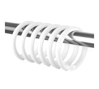 Kutesna 12 PCS White Plastic Shower Curtain Rings, Easy Snap Closure Shower Curtain Hooks