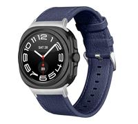 KUTEWEU Leather Strap for Samsung Galaxy Watch7 Ultra 47mm, Genuine Leather Elegant Strap with Stainless Steel Closure, Soft Breathable Replacement Bracelet for Galaxy Watch 7 Ultra 47MM (Blue)