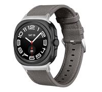 KUTEWEU Leather Strap for Samsung Galaxy Watch7 Ultra 47mm, Genuine Leather Elegant Strap with Stainless Steel Closure, Soft Breathable Replacement Bracelet for Galaxy Watch 7 Ultra 47MM (Grey)