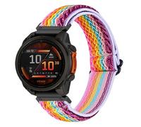 KUTEWEU Nylon Watch Strap for Garmin Fenix 7 Solar/Fenix 6, Adjustable Straps Replacement Bands Sport Bracelet for Fenix 5 Plus/Forerunner 935/Fenix 7/Fenix 5 Smartwatch Accessories (Rainbow)