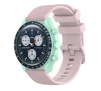 KUTEWEU Smart Watch Strap for Omega Swatch Strap,Sport Silicone Watch Band WatchBand Wrist Strap,Replacement Bracelet Wristband Wrist Strap for Omega Swatch Watch Accessories (pink)