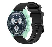 KUTEWEU Smart Watch Strap for Omega Swatch Strap ,Sport Silicone Watch Band WatchBand Wrist Strap,Replacement Bracelet Wristband Wrist Strap for Omega Swatch Watch Accessories (black)