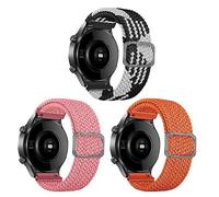 KUTEWEU Strap Compatible with Galaxy Watch 5 Pro/Galaxy Watch 5 44mm, 20mm Braided Nylon Elastic Band Suitable for Forerunner 645 Music/Forerunner 245 Music/Vivomove HR/Vivomove (3 Pcs-d)
