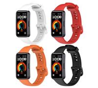 KUTEWEU Strap Compatible with Huawei Band 9/Huawei Band 8, Women Men Armband, Silicone Adjustable Replacement Soft Strap for Huawei Band 9/Huawei Band 8 (White+Red+Orange+Black)