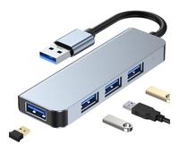 KUTEWEU USB Hub USB C Hub USB 3.0 Splitter USB Extender Aluminum USB Splitter Data Transmission for MacBook/Pad/Dell/HP Laptop/Phones and More PC/Tablet Devices (USB-A3.0 x 4-U3)