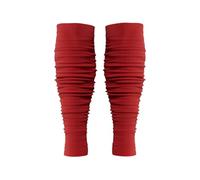 KUTFTBL Pre-Scrunched Football Leg Sleeves with Built-In Hidden Elastic Bands Performance Fabric Above or Below the Knee, Red, XL