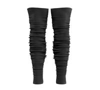 KUTFTBL Pre-Scrunched Football Leg Sleeves with Built-In Hidden Elastic Bands Performance Fabric Above or Below the Knee, Black, XL