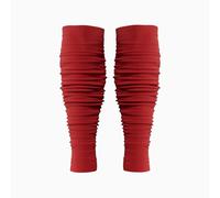 KUTFTBL Pre-Scrunched Football Leg Sleeves with Built-In Hidden Elastic Bands Performance Fabric, Above or Below the Knee, Red, XL