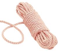 KuTi Kai All Purpose Rope 8 mm 10M - 32 Feet Length Strong Multifunctional Soft 100% Nylon Rope Natural Twisted Durable Long Ropes (Orange Pink)