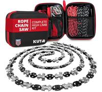Kutir 48 Inch High Reach Tree Limb Hand Rope Chain Saw - Cuts Branches Easily, Blades on Both Sides so No Matter How it Lands - Comes with Ropes, Throwing Weight Pouch Bag