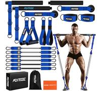 KUTIZE Pilates Bar Kit with Resistance Bands, 3-Section Multifunctional Yoga Pilates Bar with Handles, 270lbs Portable Pilates Equipment for Men Full-Body Workouts at Home Gym, Travel Gym Pilates Kit