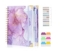 Kutoda Spiral Notebooks for Work, 240 Pages Lined Spiral Journal Notebook, 5 Subject A5 College Ruled Journals for Writing, 8.6”x6.2''Journaling Notebooks for School Office Supplies(Purple Marble)