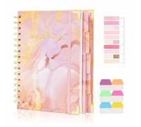 Kutoda Spiral Notebooks for Work, 240 Pages Lined Spiral Journal Notebook, 5 Subject A5 College Ruled Journals for Writing, 8.6”x6.2''Journaling Notebooks for School Office Supplies (Pink Marble)