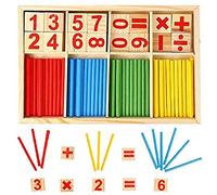 KUTOI Counting Number Blocks and Sticks | Montessori Toys for Toddlers | Homeschool Supplies for Math manipulatives | Educational Wooden Math Educational Number Cards and rods with Storage Tray