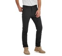 KUTOOK Cargo Work Hiking Trousers Mens Combat Multi Pockets Thermal Fleece Pants for Men Waterproof Cycling Casual Walking Tactical Ski Military Softshell Outdoor Mountain Bike Black L