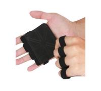 KUTOOK Gym Gloves for Men and Women Breathable Comfortable Half Finger Fitness Cowhide Gloves for Training Weightlifting Open Workout Gloves Non-slip Elastic Black-S