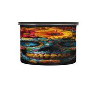 Kutsu Airtight Storage Container Mexican Skull Colorful Flowers Stainless Steel Pantry Container for Kitchen, Airtight Seal Lid, Leak-Proof & Odorless, 17 oz