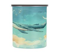 Kutsu Airtight Storage Container Whale Floating in The Sky Stainless Steel Pantry Container for Kitchen, Airtight Seal Lid, Leak-Proof & Odorless, 30 oz
