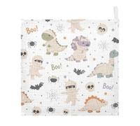 Kutsu Baby Washcloths 5 Pack Muslin Washcloths for Newborns Infants Toddler | Halloween Dinosaurs Ghosts Cotton Face Towels, Soft & Absorbent on Sensitive Skin