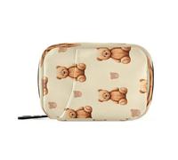 Kutsu Brown Bears Pill Box Portable Pill Case Travel Medicine Organizer for Fish Oil Vitamin Supplement