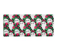 Kutsu Cartoon Ghosts Extended Gaming Mouse Pad, Large Mousepad with Non-Slip Rubber Base, Mouse Mat Desk Pad with Stitched Edges for Work Office Home, 31.5 x 15.7 in