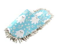 Kutsu Cartoon Ghosts Mop Slippers for Floor Cleaning, Cleaning Slippers for Women Men