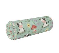 Kutsu Cow in Forest Cervical Neck Roll Pillow for Sleeping, Memory Foam Cylinder Neck Roll Pillow with Washable Cover, Neck Support