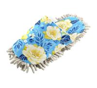 Kutsu Cream Colored Flowers Mop Slippers for Floor Cleaning, Cleaning Slippers for Women Men
