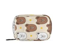 Kutsu Cute Bear Faces Pill Box Portable Pill Case Travel Medicine Organizer for Fish Oil Vitamin Supplement