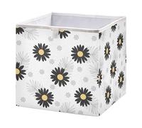 Kutsu Daisy Storage Box, Foldable Storage Bins with Handle, Decorative Closet Organizer Boxes for Home, 11x11x11 Cube