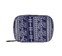 Kutsu Elephants Tribal Pill Box Portable Pill Case Travel Medicine Organizer for Fish Oil Vitamin Supplement