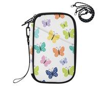 Kutsu Family Passport Holder for Travel RFID Document Organizer for 5 | Colorful Butterfly Portable Passport Wallet with Zipper