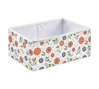 Kutsu Folk Art Floral Storage Box, Foldable Storage Bins with Handle, Decorative Closet Organizer Boxes for Home