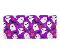 Kutsu Ghosts Leaves Extended Gaming Mouse Pad, Large Mousepad with Non-Slip Rubber Base, Mouse Mat Desk Pad with Stitched Edges for Work Office Home, 31.5 x 11.8 in