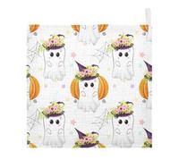 Kutsu Ghosts Pumpkins Baby Washcloths 3 Pack Muslin Washcloths for Newborns Infants Toddlers, Cotton Face Towels, Soft & Absorbent on Sensitive Skin