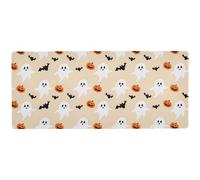 Kutsu Ghosts Pumpkins Extended Gaming Mouse Pad, Large Mousepad with Non-Slip Rubber Base, Mouse Mat Desk Pad with Stitched Edges for Work Office Home, 35.4 x 15.7 in
