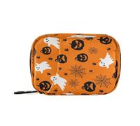 Kutsu Ghosts Pumpkins Pill Box Portable Pill Case Travel Medicine Organizer for Fish Oil Vitamin Supplement