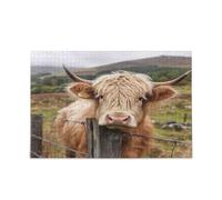 Kutsu Hairy Highland Cow 1000 Pieces Jigsaw Puzzle for Kids Teens Adults Family