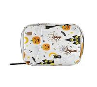Kutsu Halloween Ghosts Pumpkins House Pill Box Portable Pill Case Travel Medicine Organizer for Fish Oil Vitamin Supplement