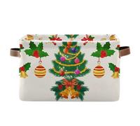 Kutsu Happy New Year Storage Bins for Shelves, Storage Basket with Double Handle, Foldable Storage Cubes with Metal Frame, Rectangular Closet Organizer Containers for Home Bedroom, 2 Pack