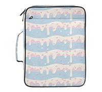 Kutsu Ice Cream Drip Expanding File Folder with 6 Pockets, Portable Accordion File Organizer with Labels, Removable 3 Ring Zipper Binder Bag for Office Supplies, 10.6x3x14.2 in