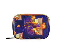 Kutsu Magical Halloween Scene Pill Box Portable Pill Case Travel Medicine Organizer for Fish Oil Vitamin Supplement