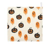 Kutsu Orange Dripping Ghosts Baby Washcloths 5 Pack Muslin Washcloths for Newborns Infants Toddlers, Cotton Face Towels, Soft & Absorbent on Sensitive Skin