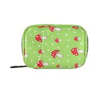 Kutsu Polka Dot Mushrooms Pill Box Portable Pill Case Travel Medicine Organizer for Fish Oil Vitamin Supplement