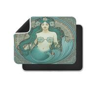 Kutsu Retro Mermaid Dish Drying Mat Absorbent Washable 18x24in | Drying Mat for Kitchen Counter, Quick Dry & Non-Slip Housewarming