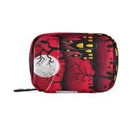 Kutsu Spooky Halloween Landscape Pill Box Portable Pill Case Travel Medicine Organizer for Fish Oil Vitamin Supplement