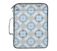 Kutsu Traditional Tiles Expanding File Folder with 6 Pockets, Portable Accordion File Organizer with Labels, Removable 3 Ring Zipper Binder Bag for Office Supplies, 10.6x3x14.2 in