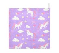 Kutsu Unicorns on Clouds Baby Washcloths 5 Pack Muslin Washcloths for Newborns Infants Toddlers, Cotton Face Towels, Soft & Absorbent on Sensitive Skin